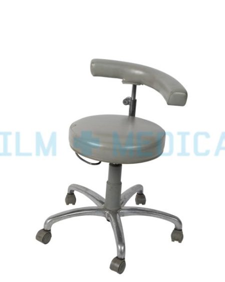 Grey Swivel Stool With back Rest